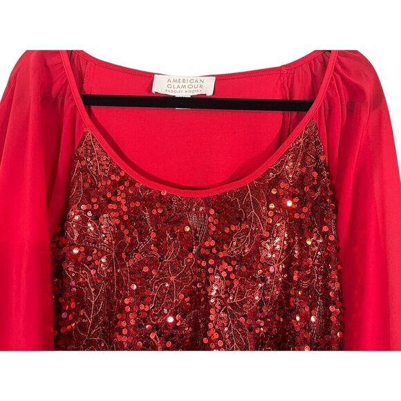Badgley Mischka Top Women 1X Red Round Neck Pullover Sequin Sparkly Tomato
Girl - Picture 4 of 16
